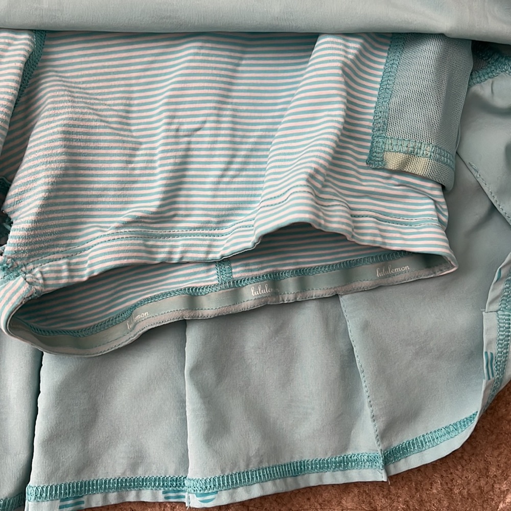 Lululemon Pace Setter Skirt Stripe Dot Angel Blue - Picture 9 of 11
